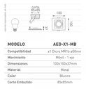 MACROLED AED-X1-MB ARTEFACTO DE EMBUTIR X1 DICRO BLANCO