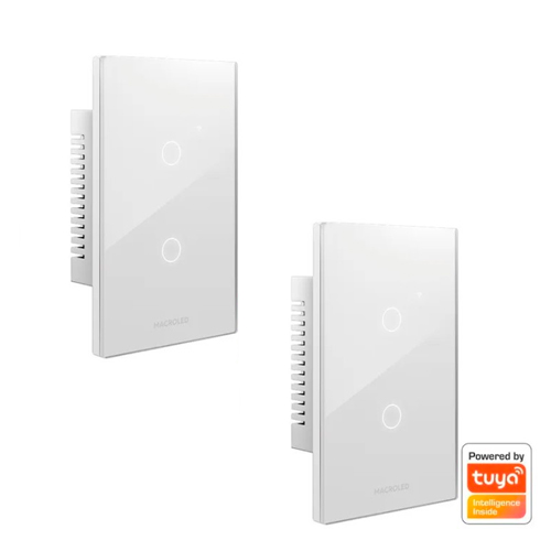 PACK MACROLED TSX2B - TECLA SMART WIFI BLANCO 2 CANALES TOUCH AC110-240V 10A X 2