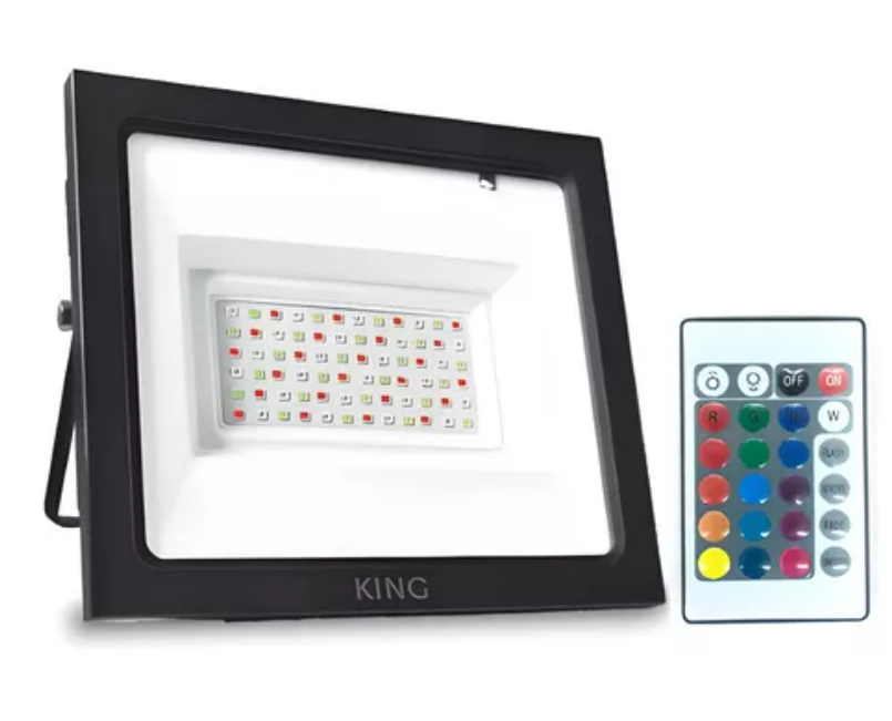 MACROLED KING REFLECTOR LED RGB CONTROL REMOTO RF 50W  KFL50-RGB