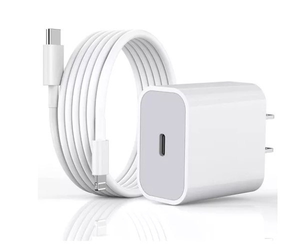 COMBO CARGADOR TIPO C 20W QC + CABLE LIGHTNING APPLE 1MT