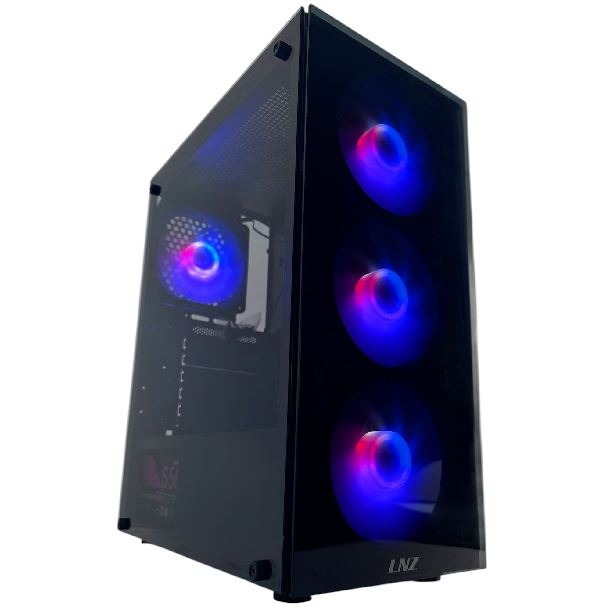 LNZ GABINETE Y10 BLACK VIDRIO TEMPLADO 4 FAN ARGB
