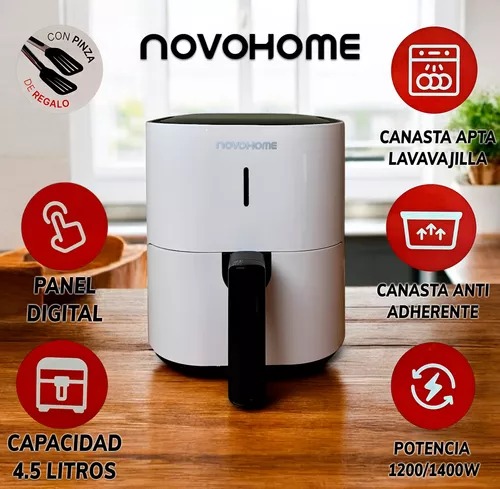 Novohome Nh-Af45W Air Fryer Freidora 45N 4.5 Lts 1200W White
