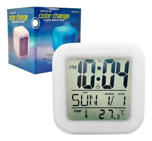 Reloj Despertador Digital A Pila Con Luz Led