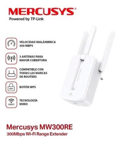 Mercusys Extensor de rango wifi mw300re 300mbps