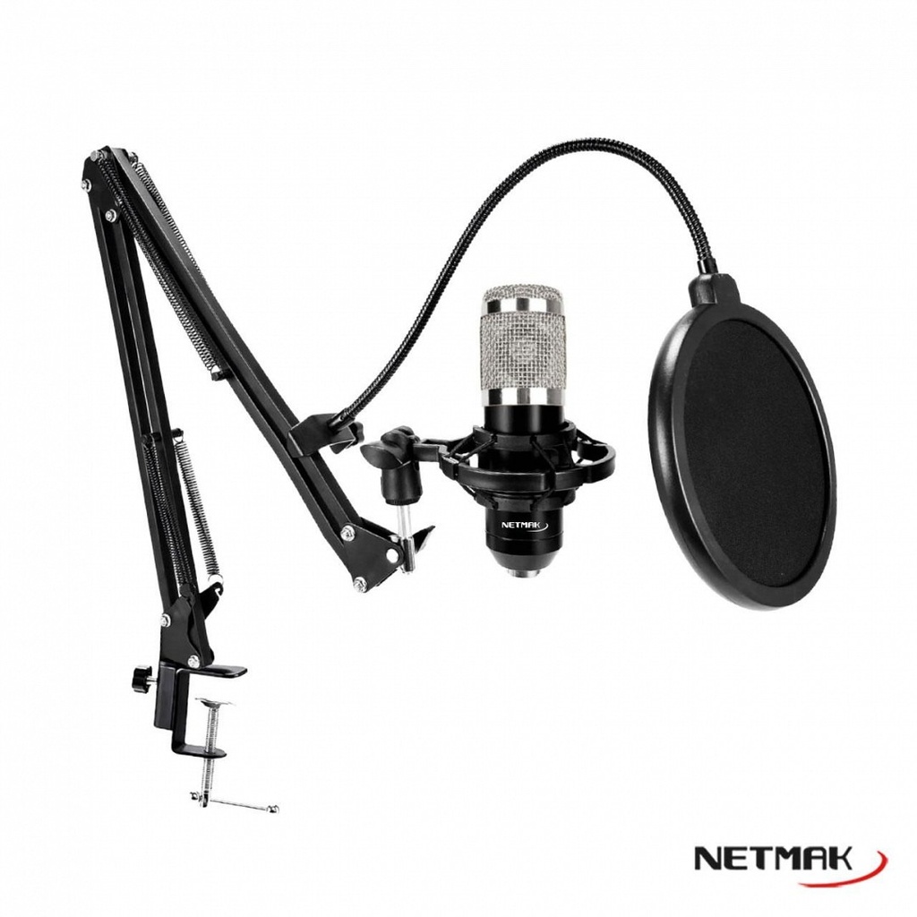 Netmak Nm-Ms790 Micrófono + Brazo Articulado Set Stream