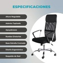 Global Silla Ergonómica Gerencial Tf102 Respaldo Alto Reforzada Apoya Cabeza Tapizado Mesh Y Ecocuero Negro