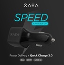 Xaea Cargador 12v mod38 speed pd carga rapida 3.0 Usb + Tipo c 36w