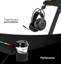 Combo Gtc Gtc-002 Gta Mueble Escritorio Gamer Iluminacion Led Rgb 120Cm X 73Cm X 60Cm + Regalo Teclado Mouse Auricular Pad Mouse
