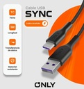 Only Sync Cable USB a Tipo c Negro 1Mts
