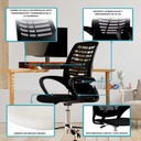 Global Silla De Escritorio Mesh Tf101 Con Ruedas Regulación Altura Respaldo Alto Soporta 120Kg