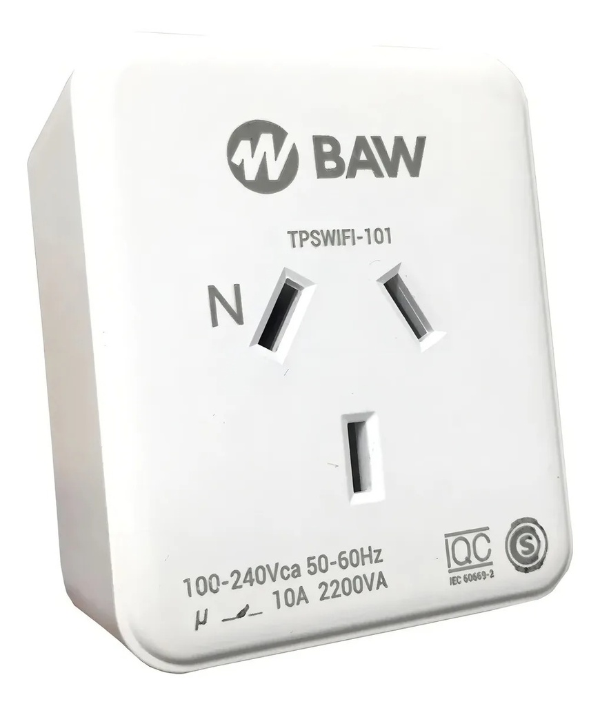 Baw Toma Enchufe Smart Wifi 10A 2200Va Alexa Google TpsWifi-101 