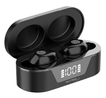 Netmak nm-biza auricular bleutooth touch con display negro