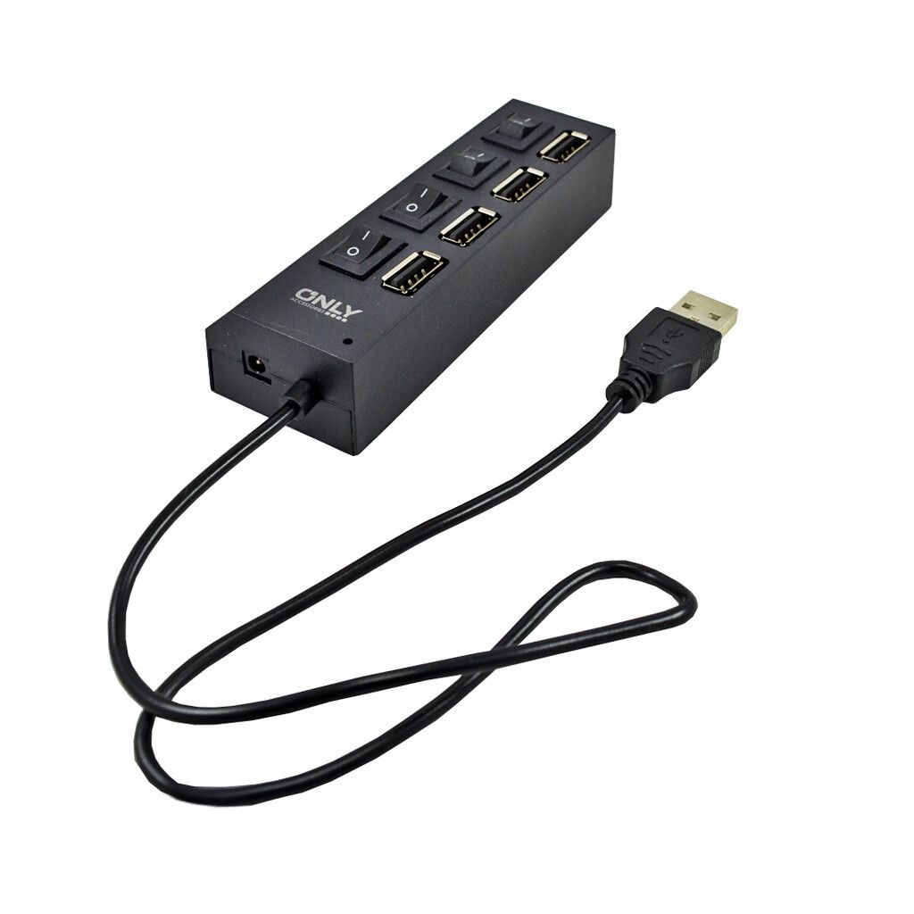 Adaptador Hub USB 4 Puertos – Negro