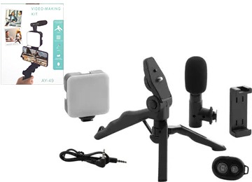 Palo Para Selfies Monopod Ay49 Ab209 5W Con Disparador Luz Y Micrófono (3X Aaa No Inlcluidas)