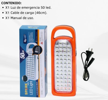 Linterna Led recargable USB 50 leds 220v