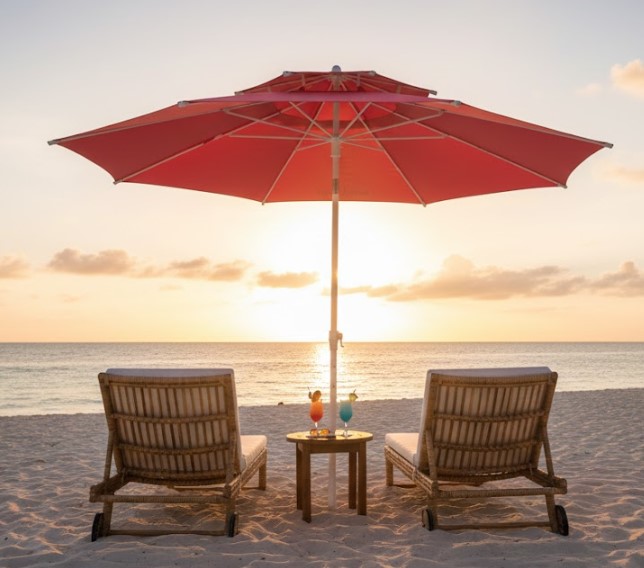 Sombrilla Playa Lisa 2.20 mt con deflector Ultra Reforzada Aluminizada