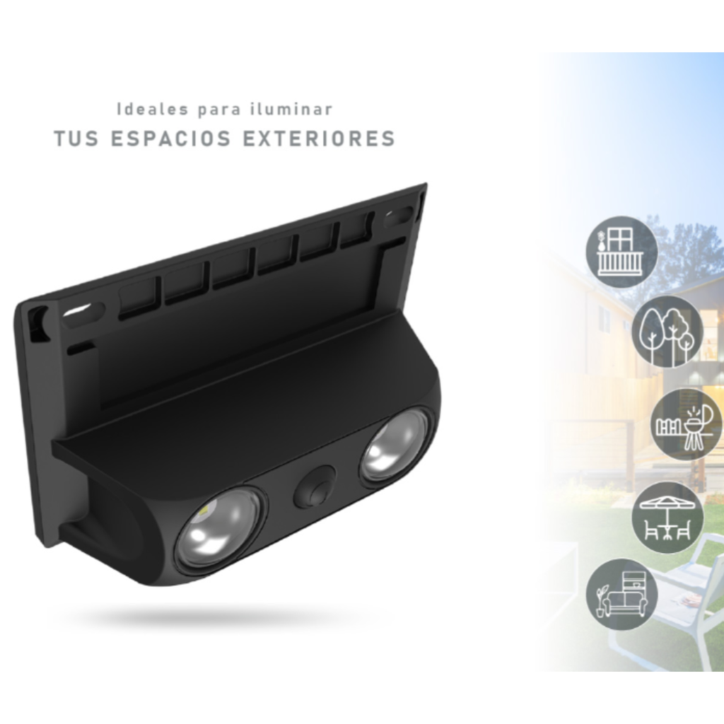 Trefi Aplique Solar 1W Exterior 3 Intensidades 80Lm Ip65 Con Sensor Nocturno 