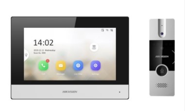 Hikvision DS-kis302-p timbre video portero visor analogico hibrido app control hikconect door lock