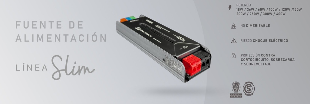 Trefi Fuente de alimentacion linea Slim 12v 3A 36w Clip