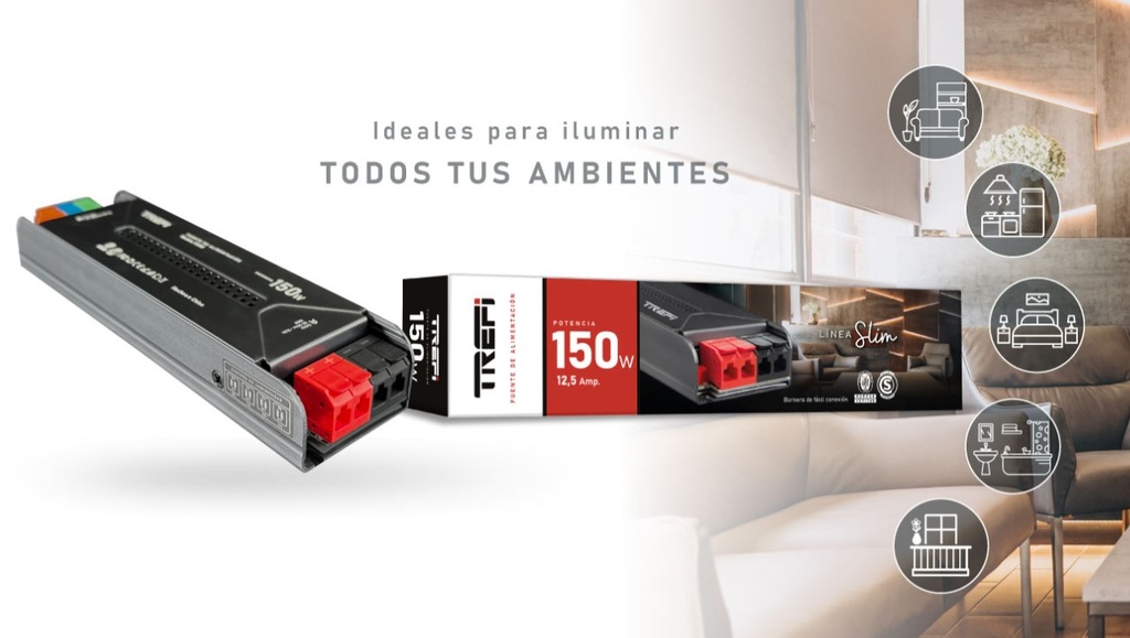 Trefi Fuente de alimentacion linea Slim 12v 3A 36w Clip