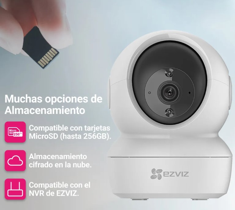 Ezviz Camara Ip Cs-C6N-R101-1G2WF - 2 Mpx Full Hd 1080P Micro Sd Rj45 H264 Movimiento 360º Interior Baby Call