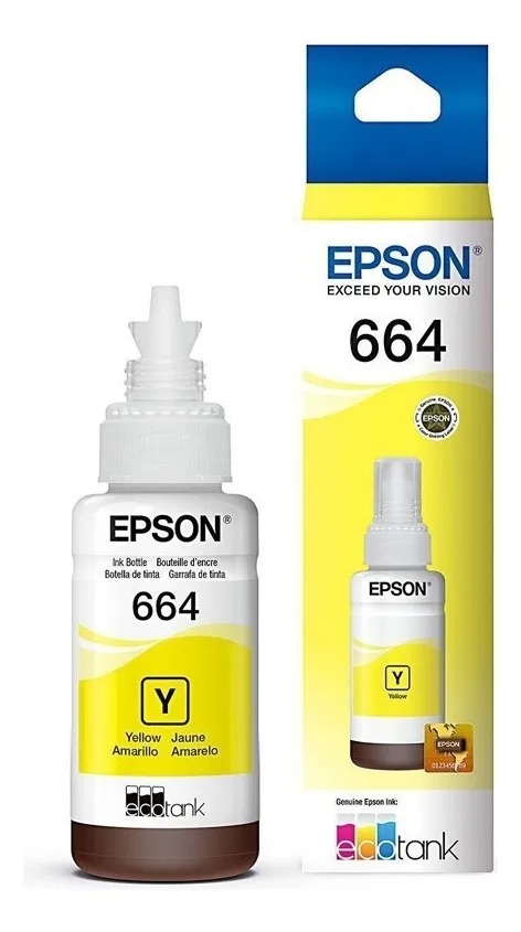 Combo X4 Tintas Epson Original T664 L200 Negro/Cyan/Magenta/Amarillo 70Ml