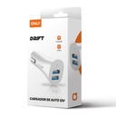 Xaea Cargador Drift 12V 2 Usb + Cable Tipo C Mods-501 Blanco