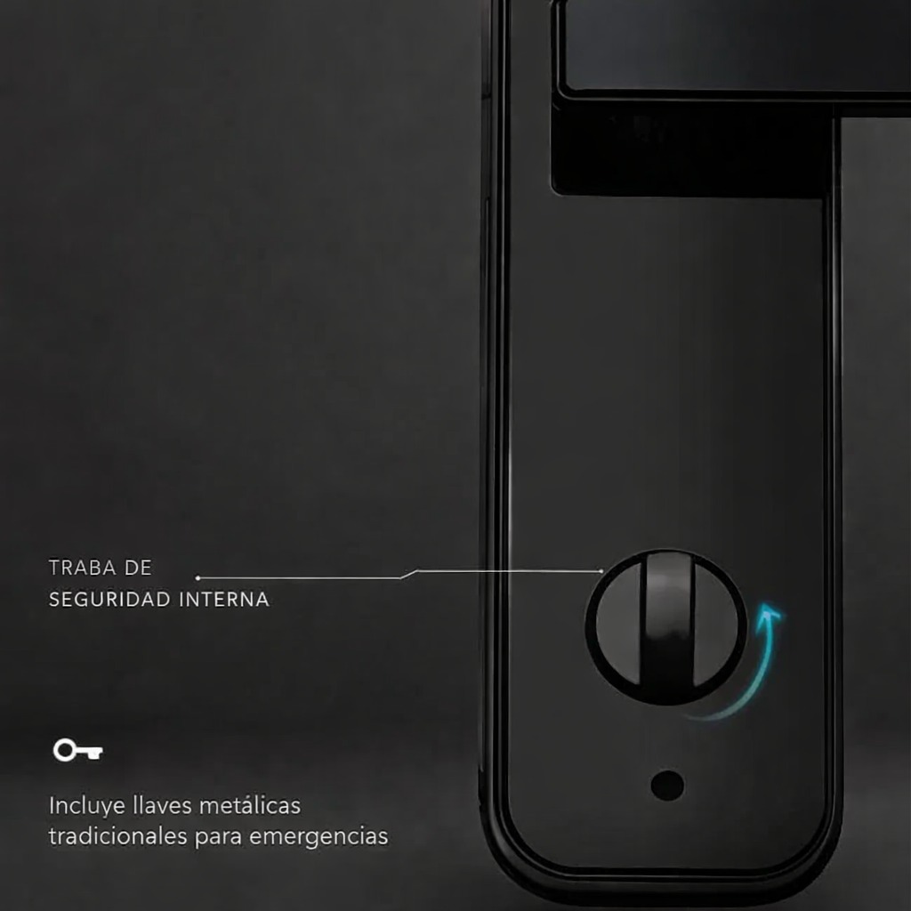 Cerradura Inteligente Electrónica Con Apertura Huella Y Llave Con Cerrojo - App Tuya/Wifi/Clave/300 Usuarios