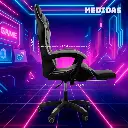 Silla gamer novohome con apoya pies black and gray gc1002