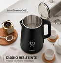 Novohome NH-EKV100 Pava electrica digital touch Negra 1500w 2lt indicador de temperatura