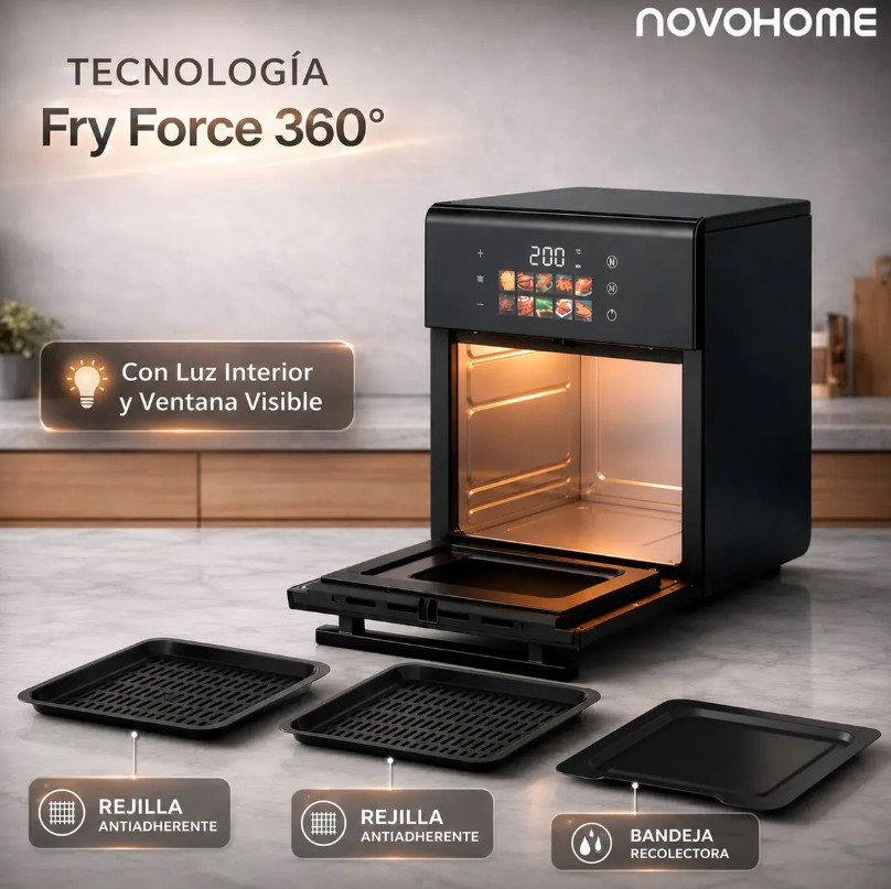 Novohome NH-AF30n horno airfryer 11 lts 1500w display
