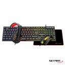 Netmak Nm-Gc479 Combo Gamer 4 En 1 Teclado Mouse Auricular Pad