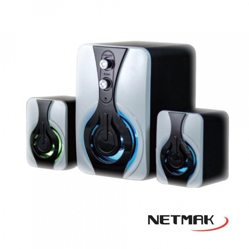Netmak Nm-Trueno-W Parlante Usb 2.1 Gamer Retroiluminado Blanco