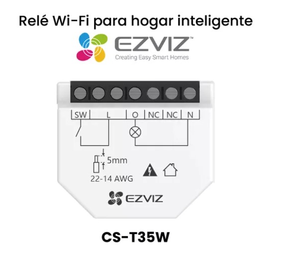 Ezviz Cs-T35-R100-W Sensor Rele Interruptor Wifi Inteligente Control De Voz