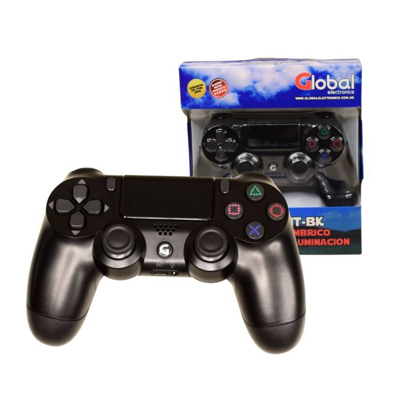 Global Joystick Inalambrico Compatible P4 Con Luz Recargable Con Vibración Entrada Auricular Color Negro 
