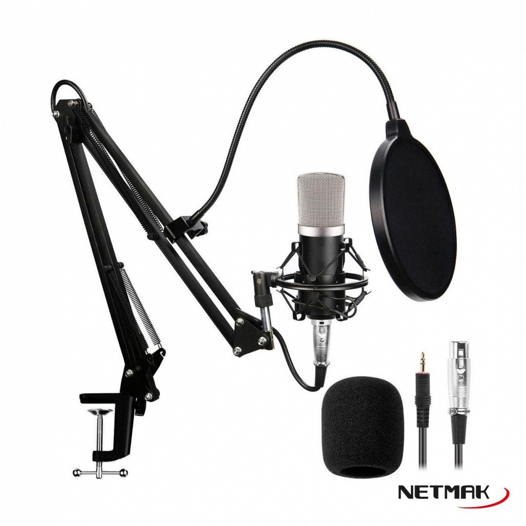 Netmak Nm-Ms790 Micrófono + Brazo Articulado Set Stream