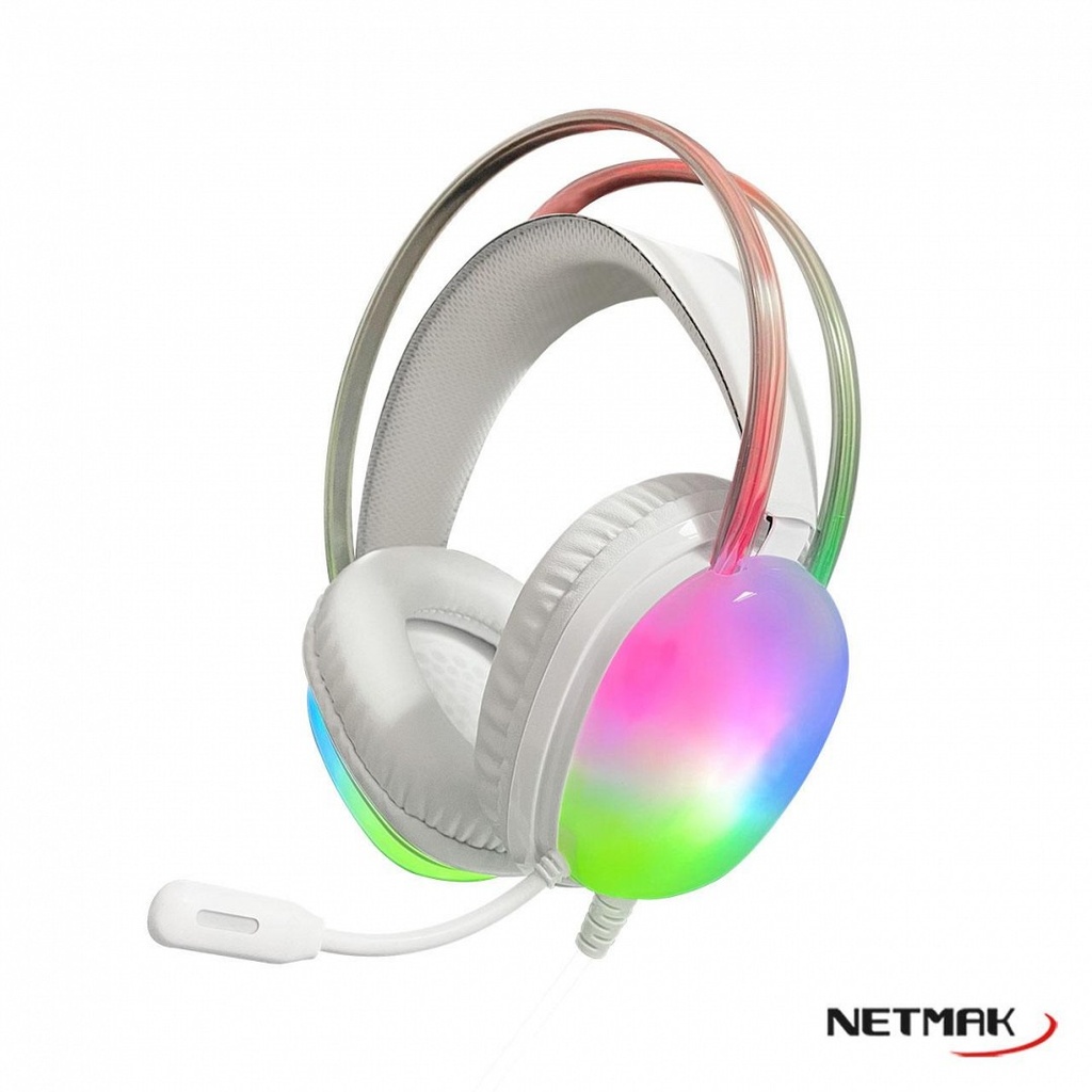 Netmak Nm-N25-W Auricular Pc Gamer 3.5 + Usb Blanco
