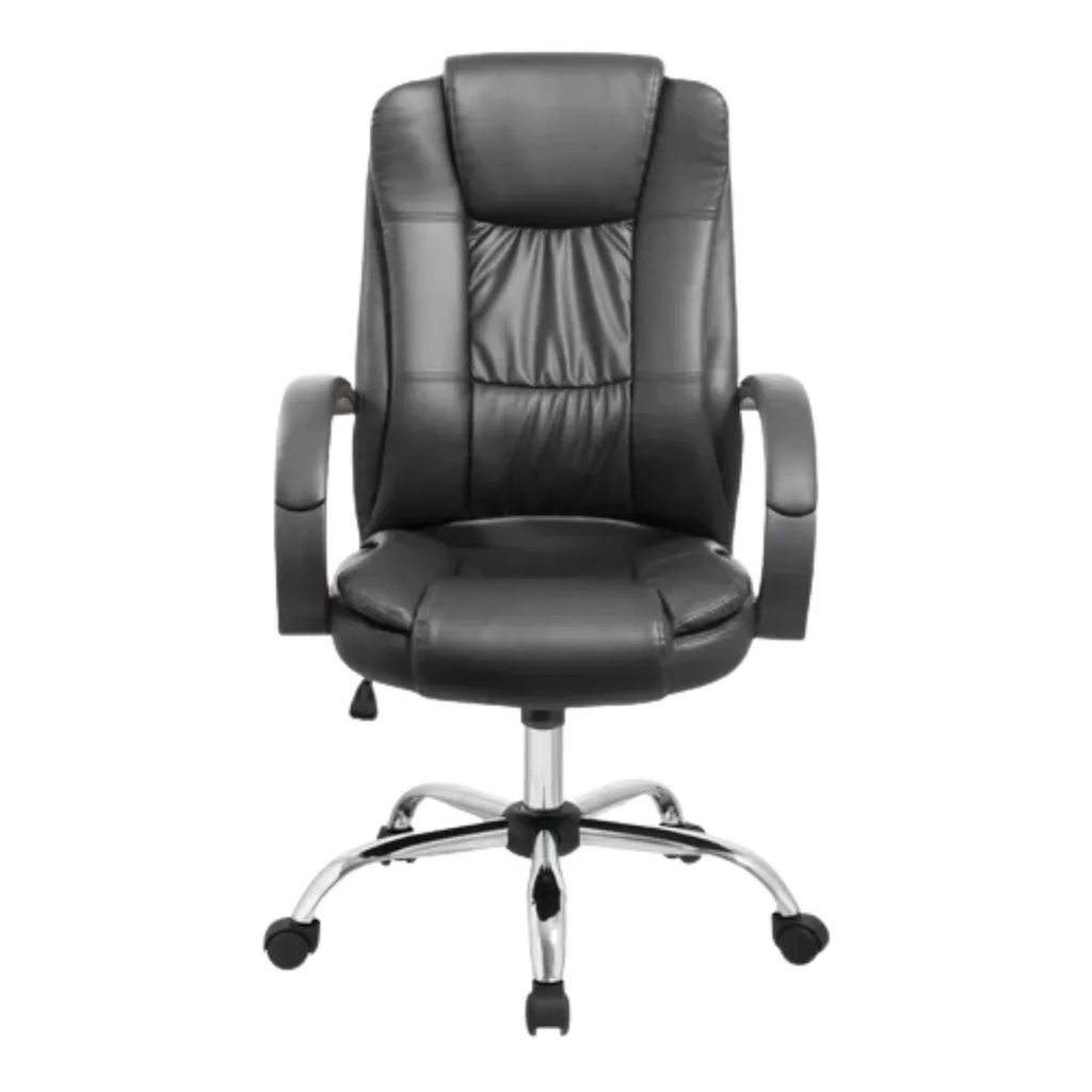 Global Silla Ergonómica Gerencial Premium Tf201 Respaldo Alto Reforzada Apoya Cabeza Tapizado Mesh Y Ecocuero  Hasta 150Kg Negro