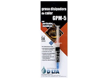 Grasa Siliconada Disipadora E-Delta Gmetal Gpm-5 En Jeringa 5Cc Metal 1.8W/M.K