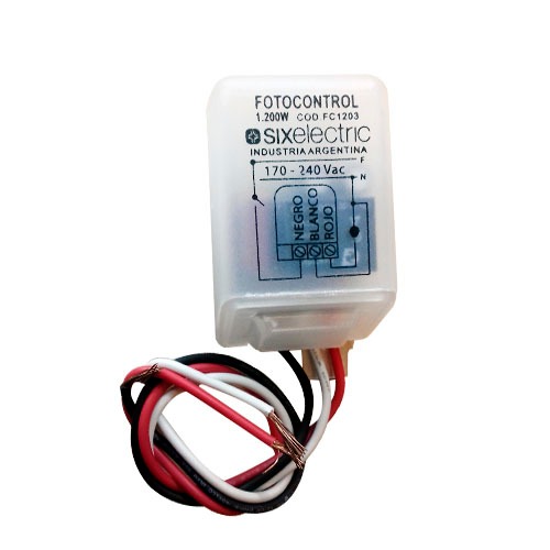 Sixelectric Fotocelula Fotocontrol Electrónico 3 Cables 1200W Fc1203