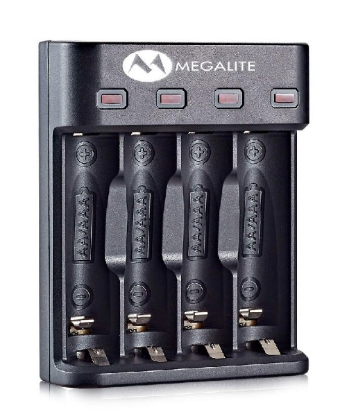 Megalite P804U Cargador Inteligente Para Baterias Aa-Aaa Nickel 4 Slots Usb