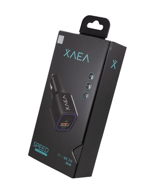 Xaea Cargador Celular 12V Mod38 Speed Pd Carga Rapida 3.0 Usb + Tipo C 36W