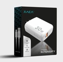Xaea Cargador Celular Intensify 30W Usb + Tipo C - Con Cable Usb A Tipo C - Carga Rapida - Modx-C015