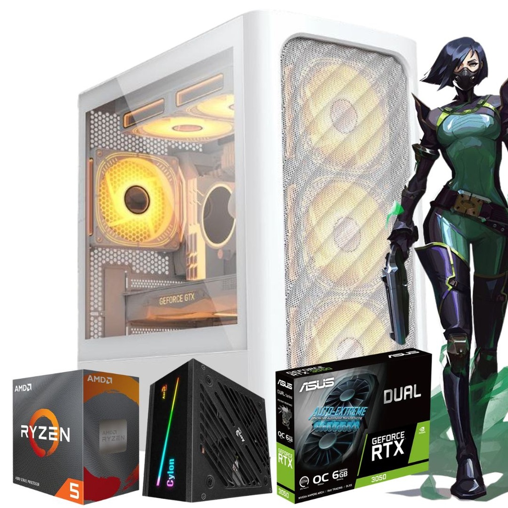 Pc Gamer Formula V Amd Am4 Ryzen 5 4500 16Gb Ssd 500Gb Rtx 3050 600W Rgb 80+ Bronze Free Dos