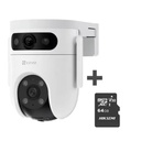 Combo Ezviz Cs-H9C 2K Dual Color Vu Audio Wifi Exterior + Micro Sd 64Gb 