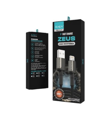 Xaea Cable Usb Modx-104 Zeus Cable Usb A Lightning Iphone 1Mt 110 Hilos Cobre Reforzado Carga Rapida