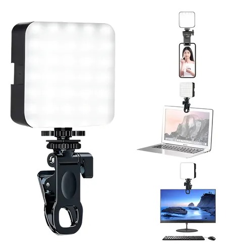 Soporte Para Celular Luz Led Portatil Con Clip Luz Fría Kd-49J (Pila Aaa X3 No Incluidas)