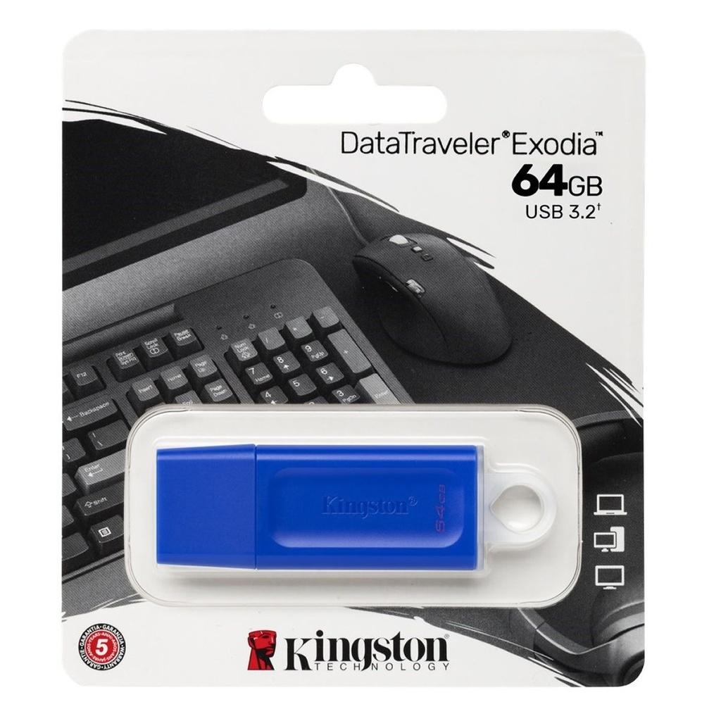 Kingston Exodia U2G/64 - Pendrive 64Gb Usb 3.2 Azul