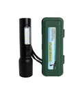 Linterna Led Metal Recargable Usb Tipo C Con Flash Y Estuche No:635