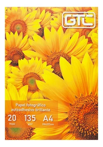 Gtc Resma Papel Fotográfico Autoadhesivo Brillante  A4 135Grs 20 Hojas